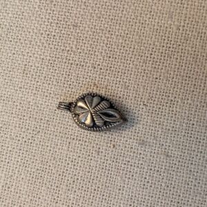 Silver-Tone Floral Leaf Pendant Charm #14